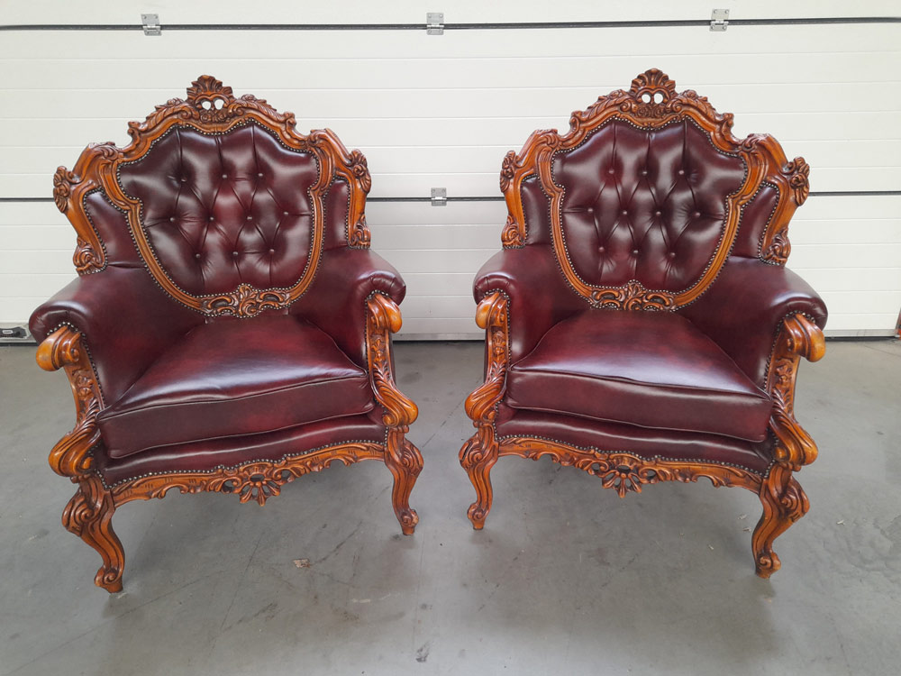 sessel vintage leder neu beziiehen soest